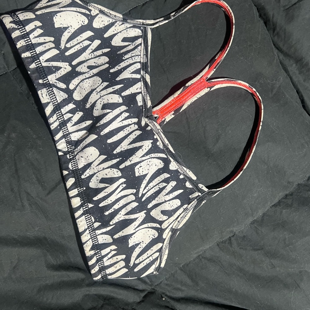 Ivivva Black and White Bikini Top with Red Accents